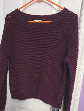 Aeropostale Women's Crewneck Sweater - Deep Plum